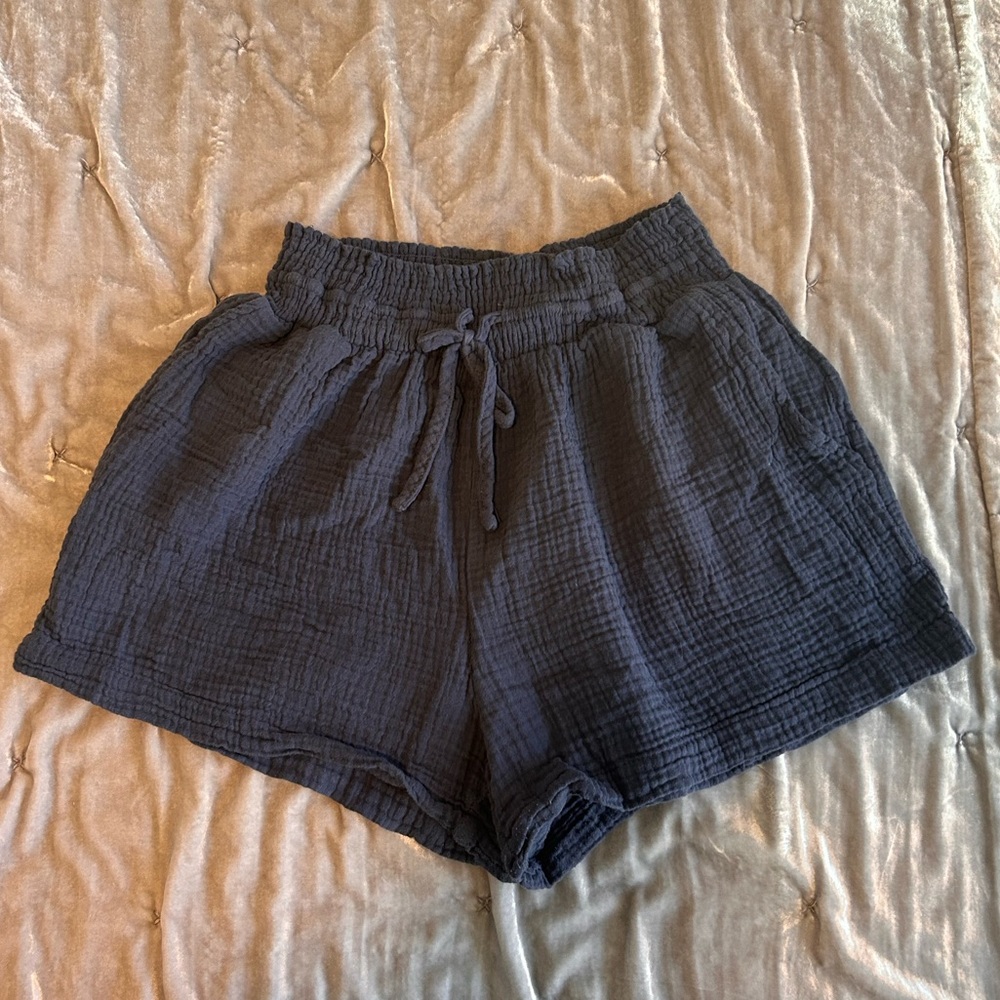 Navy Blue linen shorts